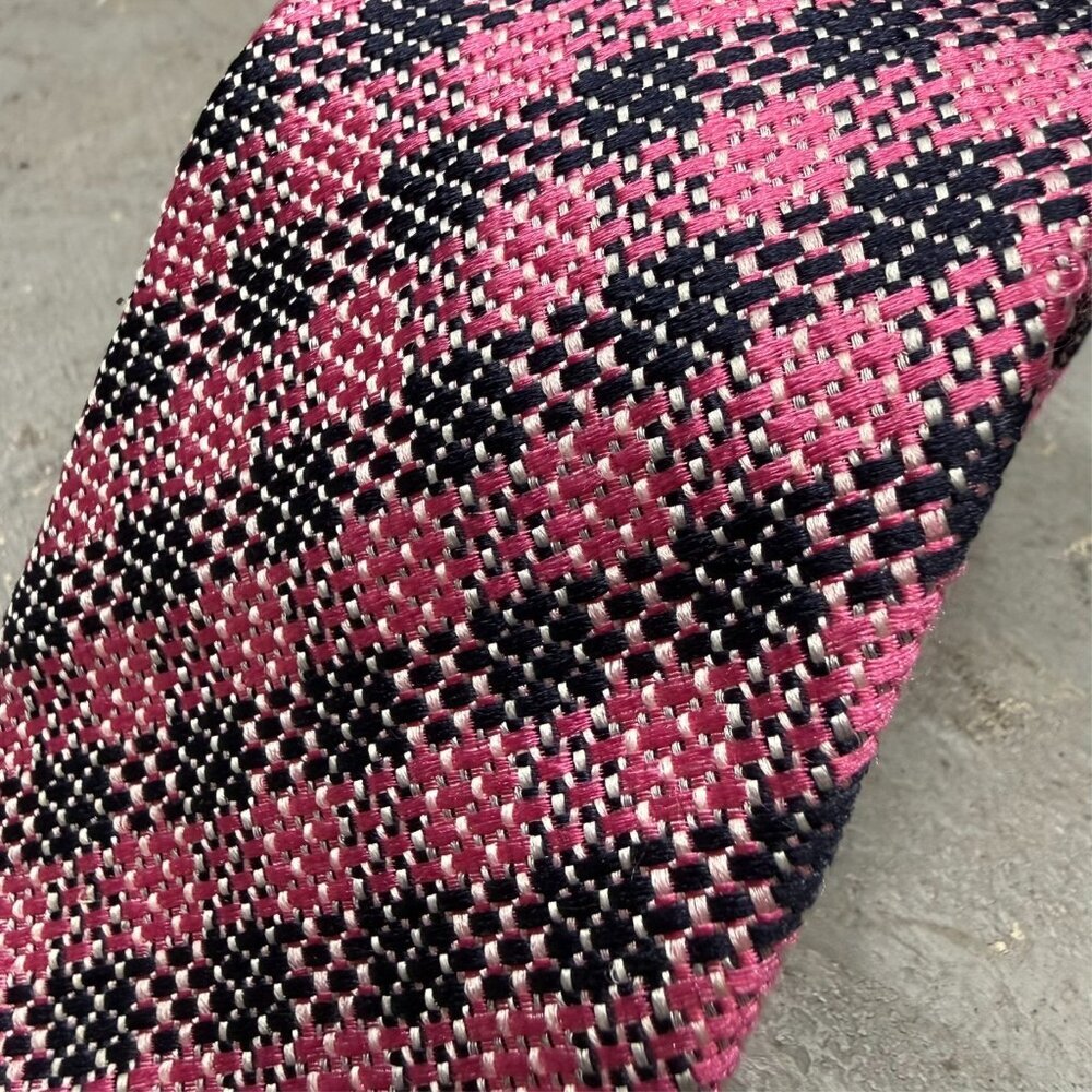 Duchamp London Tie 100% Silk Made in Italy Plaid Woven Pink 2.75" - Picture 2 of 6